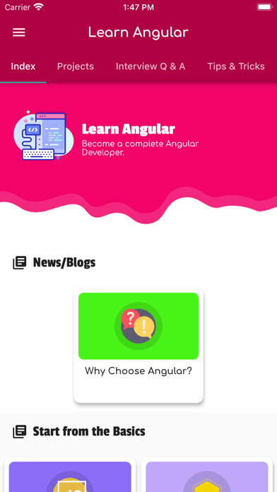 Emulate iPhone app Learn Angular Offline [PRO] using MyAndroid